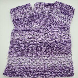 Knit Dish Rags Wash Rags Cotton/Polyester Blend Set of 4 Violet Splash 9.5 x 7